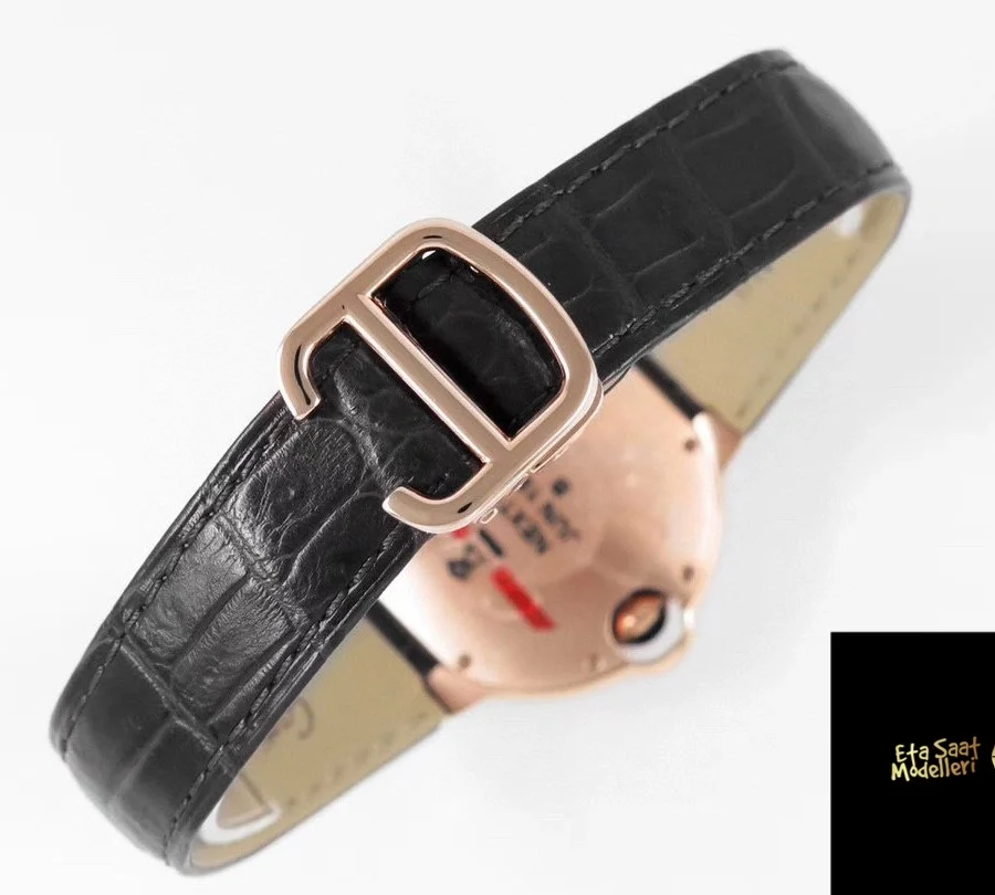 Replica Ballon Bleu de Cartier 33mm Paslanmaz Çelik ve Pembe Altın Kadın Saat Görseli