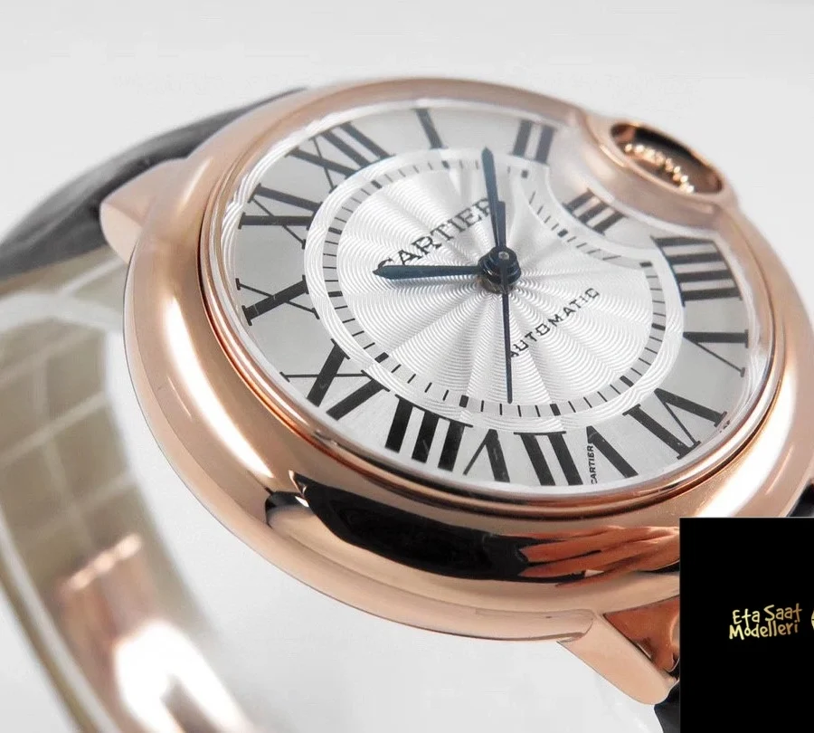 Replica Ballon Bleu de Cartier 33mm Paslanmaz Çelik ve Pembe Altın Kadın Saat Görseli
