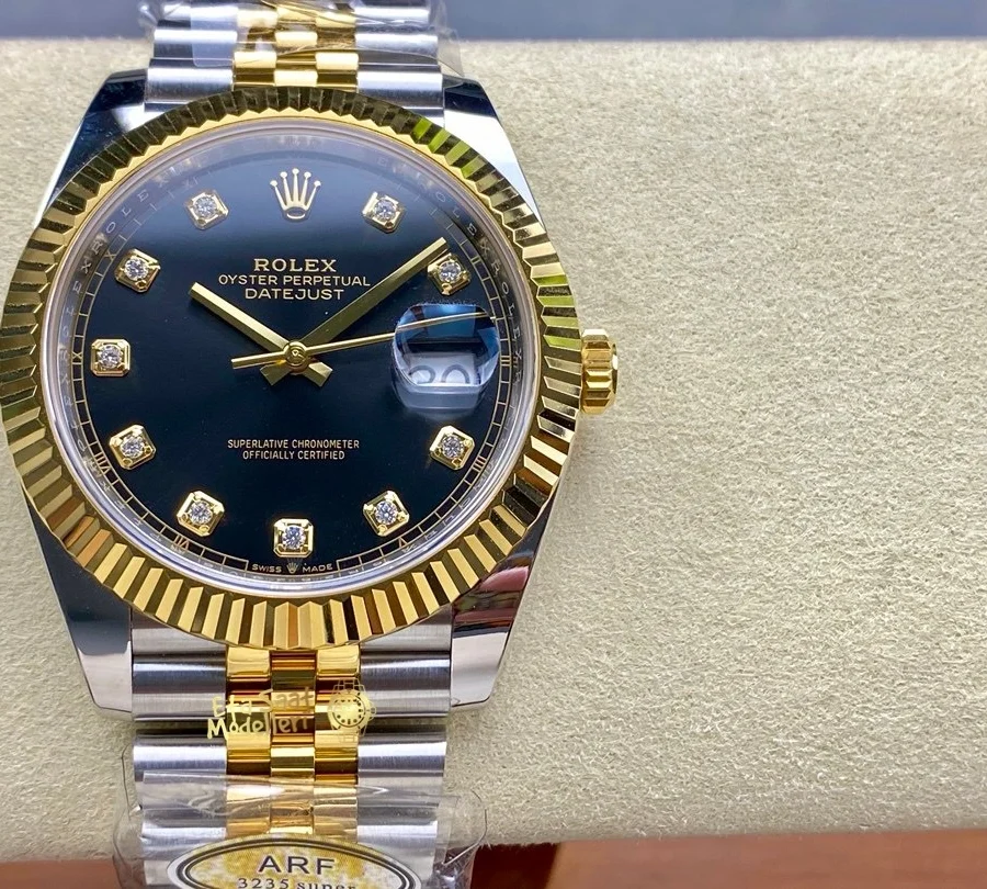 Replica Rolex Datejust 41 M126333 0006 Siyah Kadran Pırlanta İndeksli Erkek Saat
