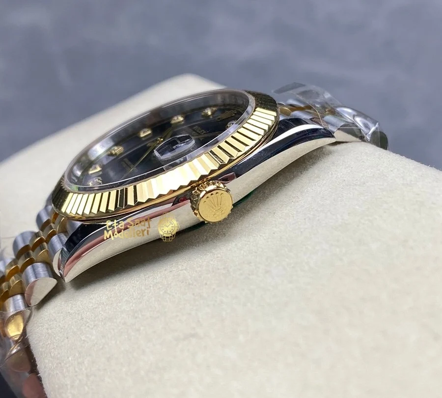 Replica Rolex Datejust 41 M126333 0006 Siyah Kadran Pırlanta İndeksli Erkek Saat
