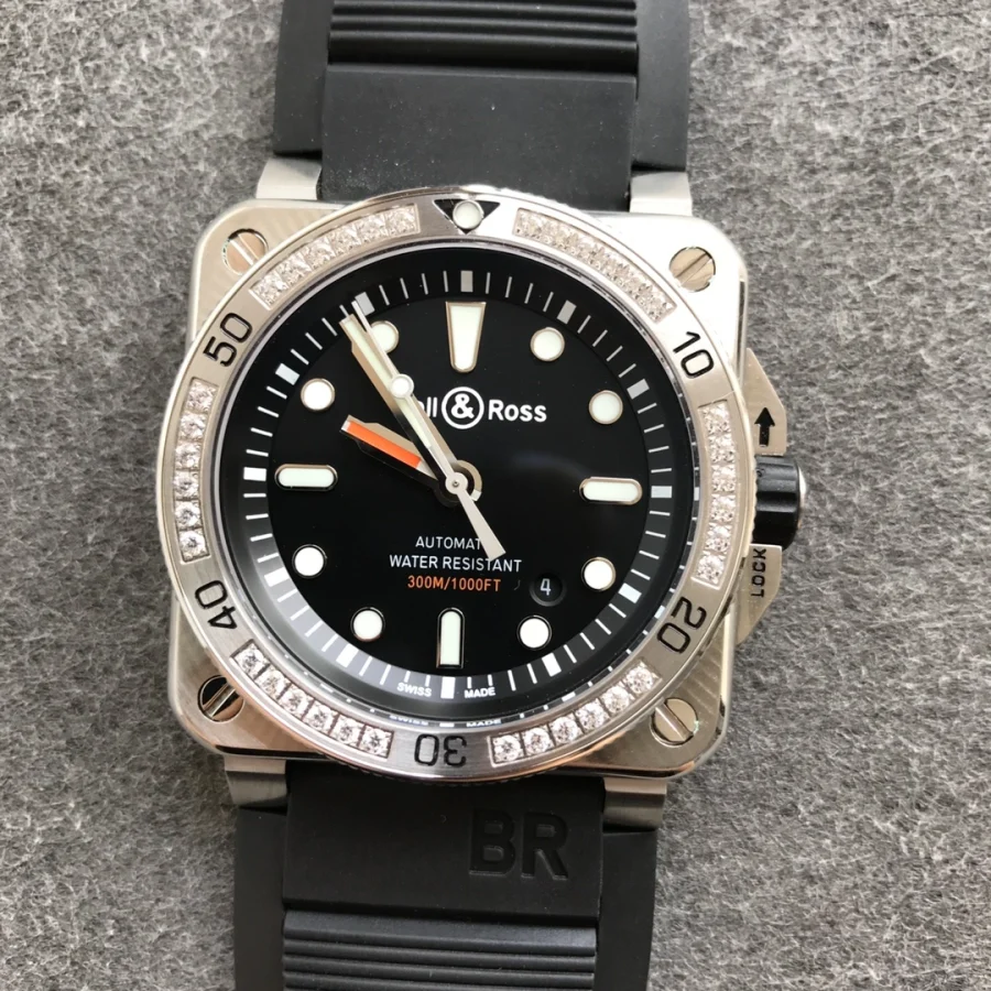 Replica Bell & Ross BR 03-92 Black Dial Diver 92-D-BL-ST/SRB Siyah Kadran Erkek Saat