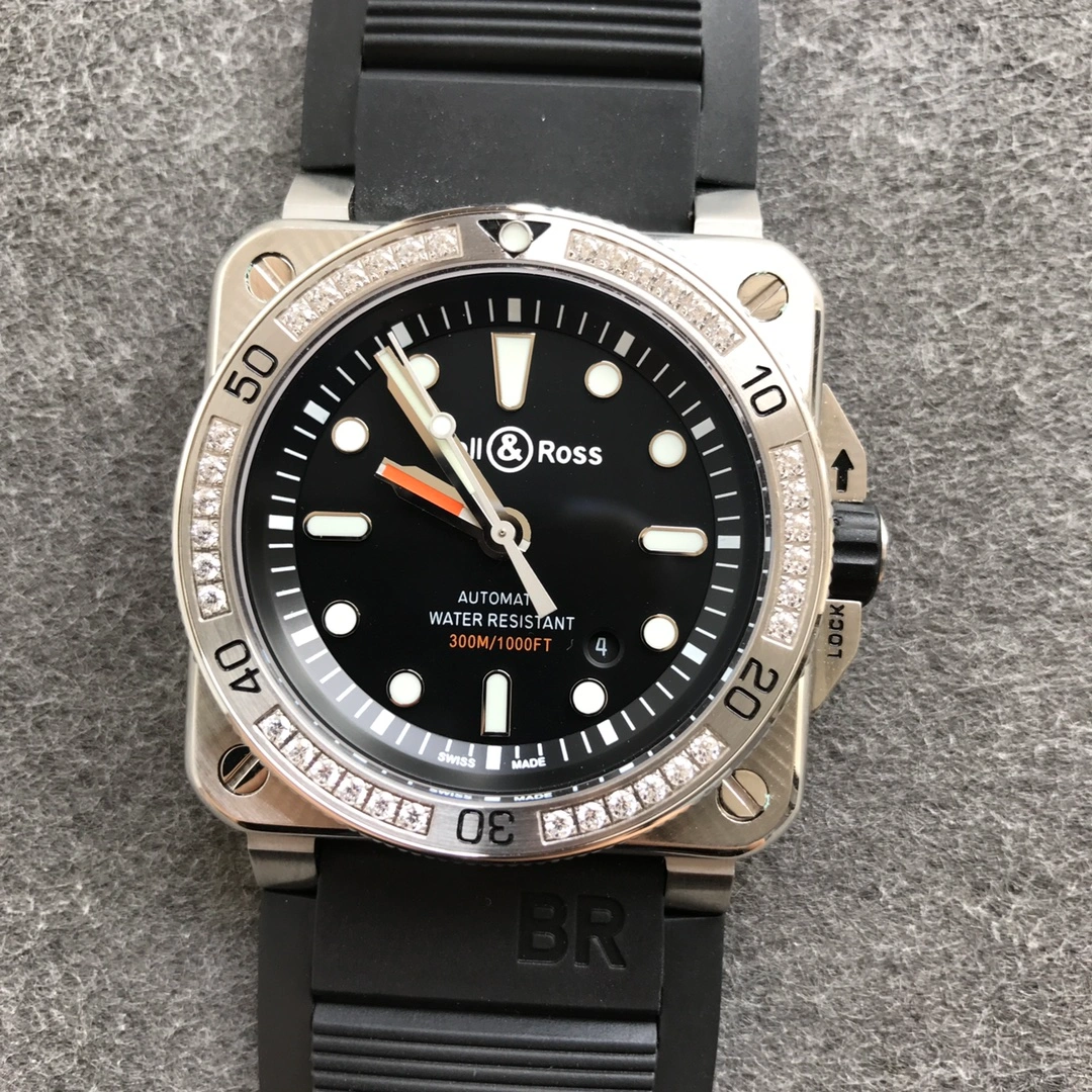 Replica Bell & Ross BR 03-92 Black Dial Diver 92-D-BL-ST/SRB Siyah Kadran Erkek Saat