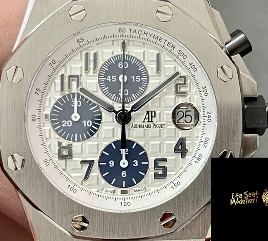 Replica Audemars Piguet Royal Oak Offshore 26170ST Mavi Kayış Paslanmaz Çelik Saat