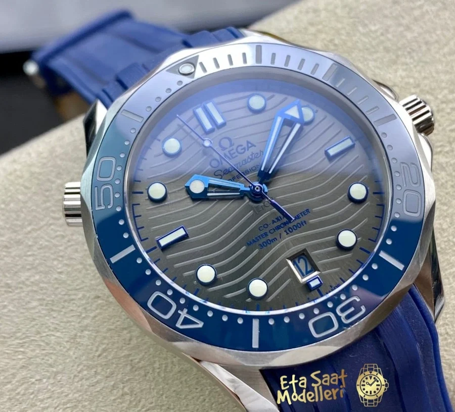 Replica Omega Seamaster Diver 300M Gri Kadran Mavi Bezel 42MM Saat