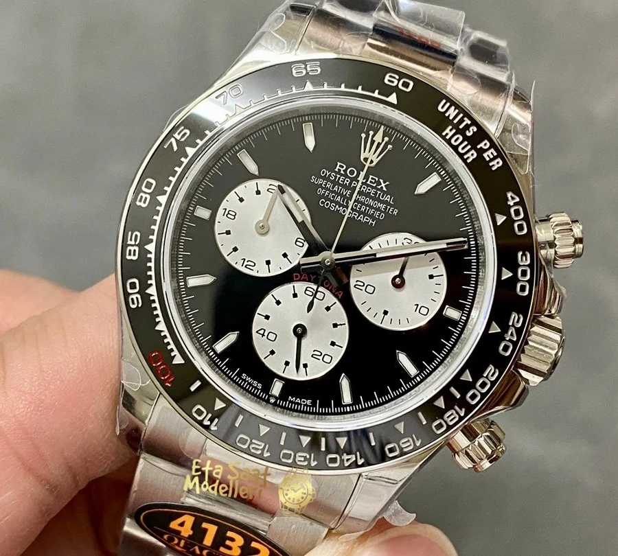 Replica Rolex Daytona 126529LN 40MM Siyah Kadran Takimetre Bezel Oyster Bilezik Erkek Saat