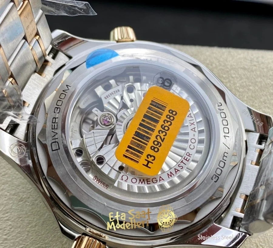 Omega Seamaster Diver 300M 210.20.42.20.01.002 Super Clone otomatik eta saat siyah kadran altın detaylı çelik bilezikli erkek modeli